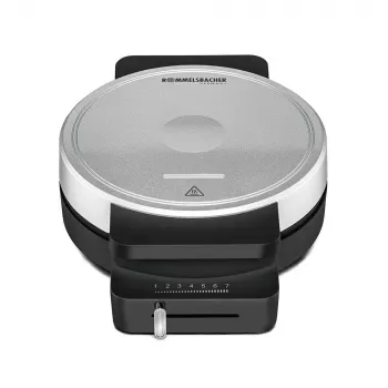 ROMMELSBACHER WA 850, 1 vaflis, apskritimas, širdelės forma, juoda, sidabrinė, 17,5 cm, plastikas, 850 W