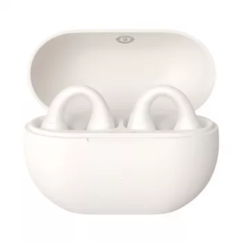 Belaidės ausinės Baseus Bass 15 Clip Open Ear TWS, baltos