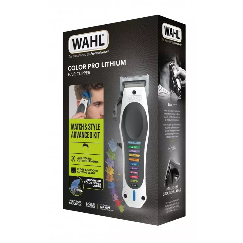 Wahl 3028048 kirpimo mašinėlė plaukams juoda/b alta, 10 Li-Ion