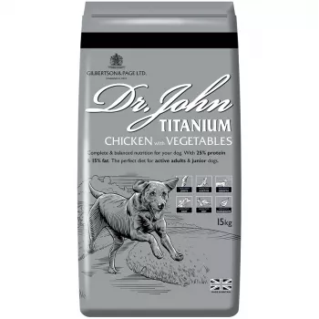 DR JOHN Titanium Chicken - sausas šunų ėdalas - 15 kg