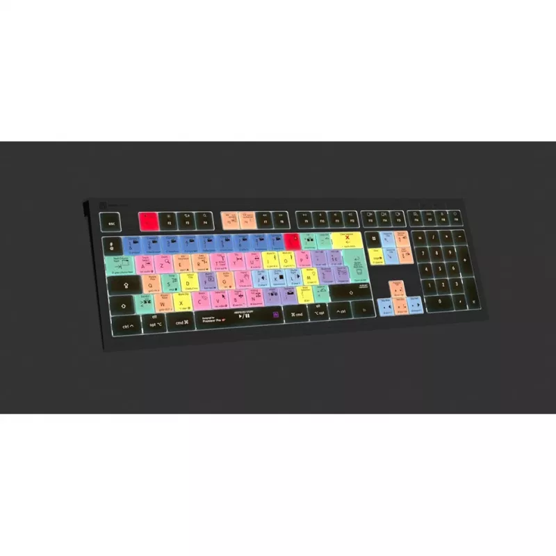 Logickeyboard Adobe Premiere Pro CC ASTRA 2 klaviatūra su apšvietimu Mac French AZERTY (LKB-PPROCC-A2M-FR)