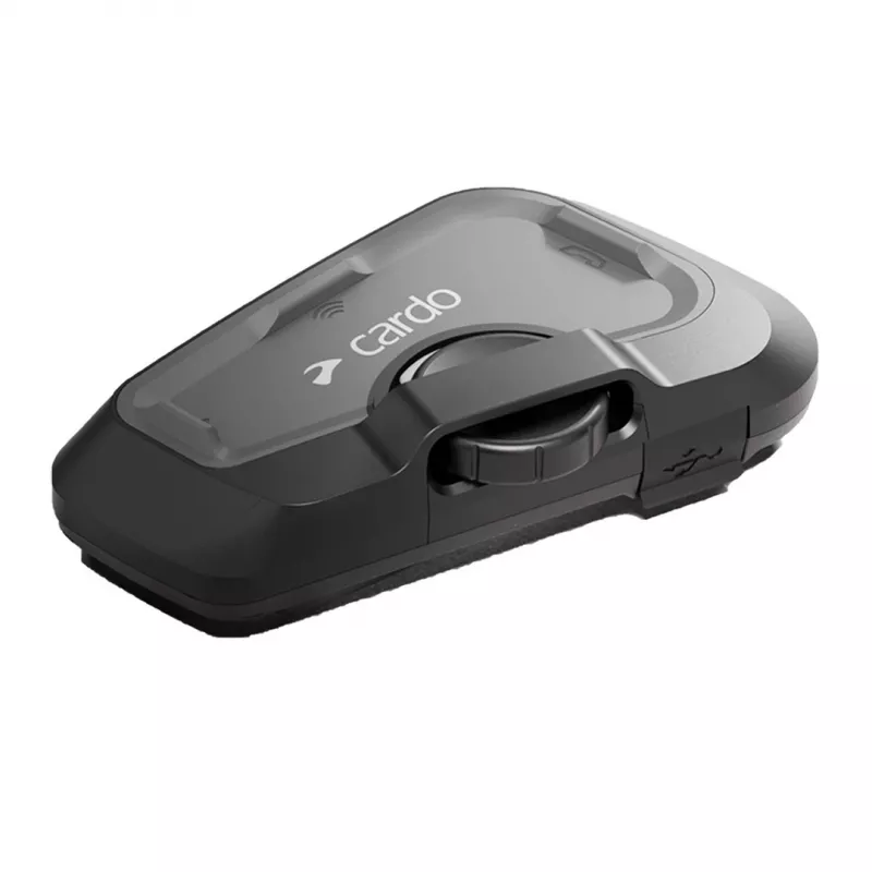 Motociklo šalmo interkomo sistema Cardo FRC4X003 – 4 kanalai, 1200 m diapazonas, 13 h pokalbio, juoda