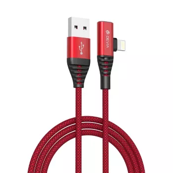USB 2-in-1 įkrovimo/duomenų kabelis Devia Strom Series 1,2 m — raudonas
