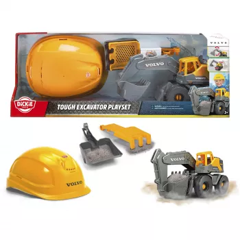 Žaislinis ekskavatorius Dickie Volvo Tough Excavator 203729016 – liejamo metalo statybinė mašina