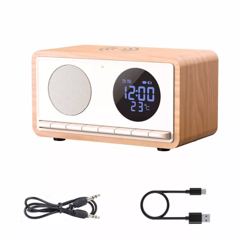 MANTA RDI912W Rimini radijo laikrodis su Bluetooth ir belaidžiu įkrovimu, baltas