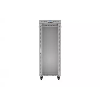 19 colių 32U LANBERG stovimas serverio spintos korpusas 600×800 mm pilkas su stiklinėmis durelėmis ir LCD (Flat Pack)