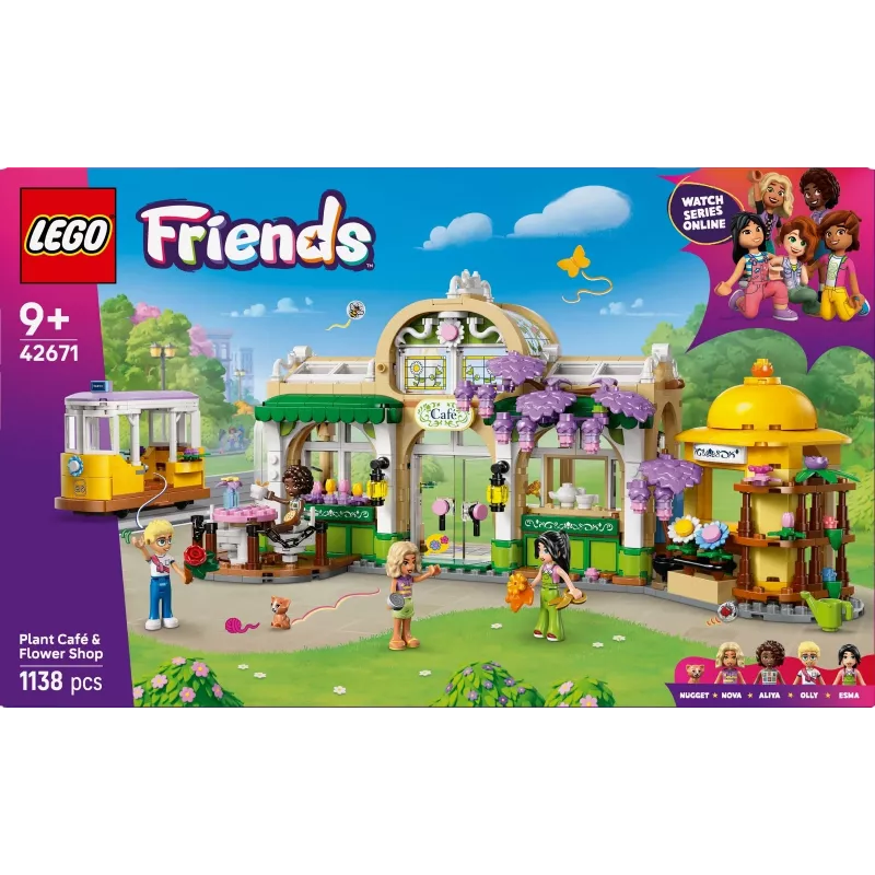 LEGO FRIENDS 42671 Augalų kavinė ir gėlių parduotuvė – konstruktorius su kavinės ir gėlių parduotuvės funkcijomis