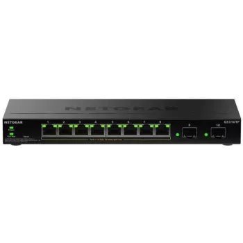 NETGEAR GS310TPv2 valdomas L2/L3 gigabaitinis Ethernet (10/100/1000) PoE komutatorius stalinis juodas