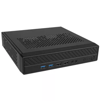 Akasa Cypher MX3 Mini Tower korpusas - SGCC plienas - Juoda - Thin Mini-ITX - su maitinimo bloku - A-ITX38U3-M1B