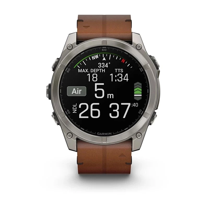 Garmin Fenix 8 3.56 cm (1.4 inch) AMOLED 51 mm Skaitmeninis 454 x 454 pikseliai Liečiamas ekranas Titanas Wi-Fi GPS (palydovas)