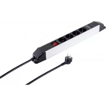 Maitinimo juosta ShiverPeaks S/CONN 4 jungtys su USB prievadais, kompaktiškas tinklo ilgintuvas su 4 kištukiniais lizdais ir integruotu USB įkrovimu