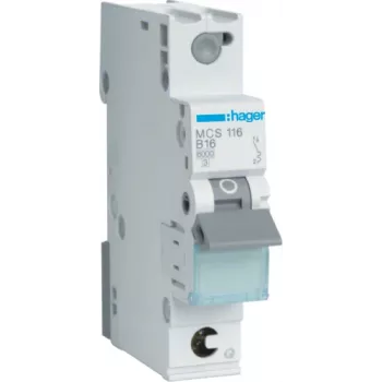 Hager MCS116 – modulinis jungiklis 16 A, 1 modulis (17,5 mm)