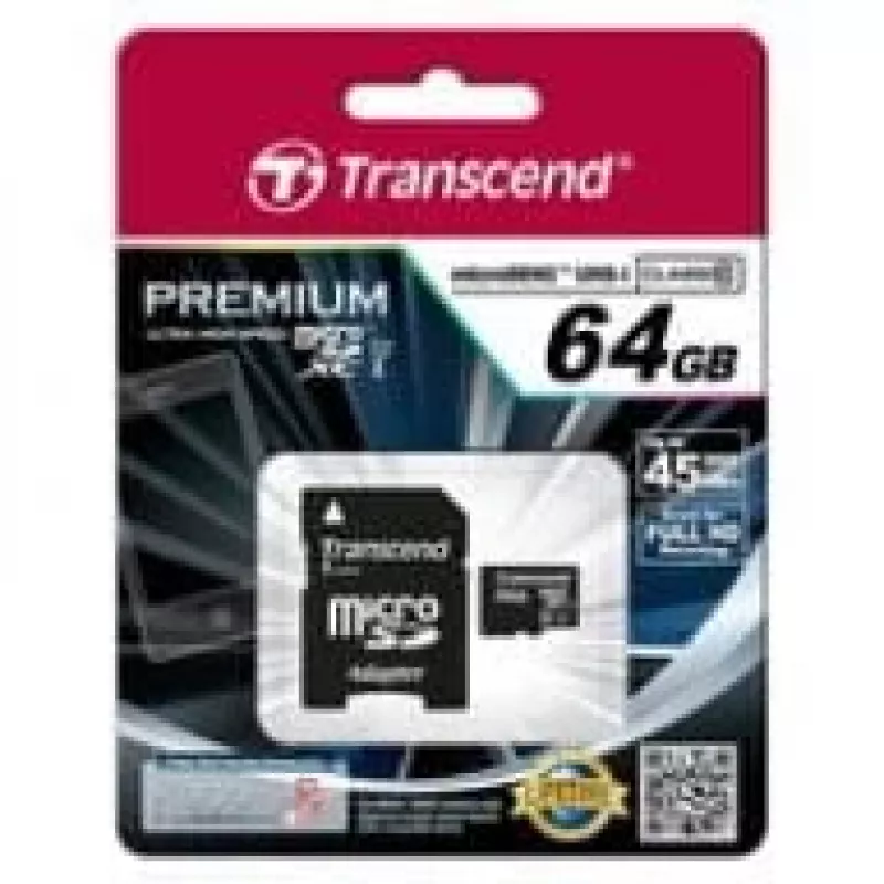 Flash atminties kortelė Transcend 64GB MicroSDXC UHS-I TS64GUSDU1