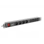 LANBERG PDU-04E04I-0200-BK 1U horizontalus maitinimo skirstytuvas, 4× C13, 16 A, 220–250 V, 2 m