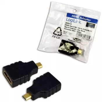 Adapteris lyties keitiklis HDMI D į HDMI A LogiLink AH0010 juodas