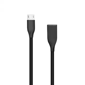 USB-Micro USB silikoninis laidas, juodas, 2m
