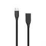 USB-Micro USB silikoninis laidas, juodas, 2m