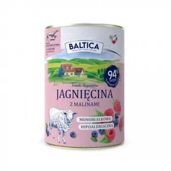BALTICA regional flavours ėriena su avietėmis – šlapias šunų ėdalas – 400g