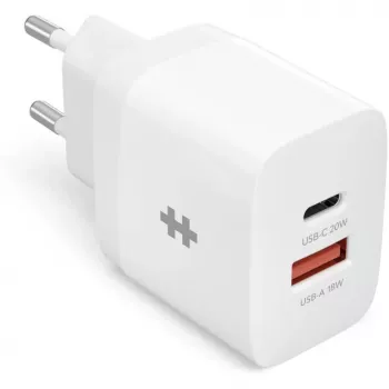 HYPER HJ205EU 20W USB-C greitasis įkroviklis išmaniesiems telefonams ir planšetėms, balta
