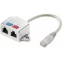 Renkforce RJ45 tinklo T-adapteris CAT 6 [2x RJ45 lizdas - 1x RJ45 kištukas] 15,00 cm metalinis (RF-4538138)