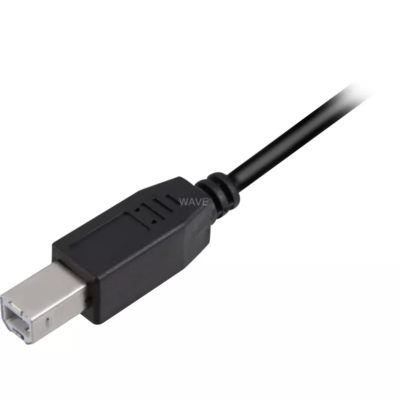 USB 2.0 kabelis, USB-A kištukas > USB-B kištukas (juodas, 3,0 m)