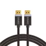 DisplayPort kabelis SAVIO CL-166 2 m Juodas — DisplayPort 1.4, kištukas-kištukas, paauksuoti kontaktai