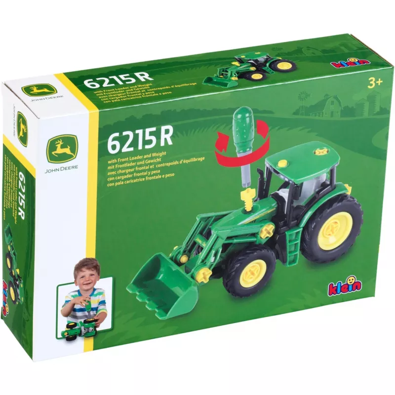 Transporto priemonių rinkinys Theo Klein 3903 žaidimų traktorius su priekiniu krautuvu ir atsvaru 1:24, juoda/žalia/geltona, nuo 3 metų