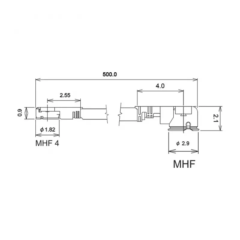 Koaksialinis kabelis DeLOCK 89651 0,5 m MHF I-PEX – MHF IV HSC MXHP32