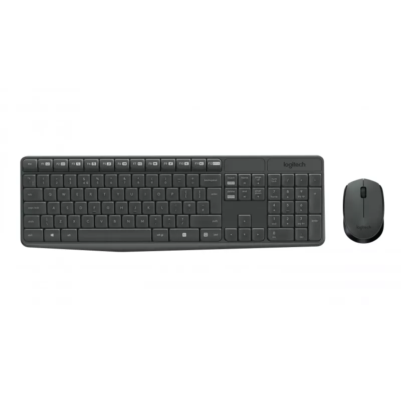 Logitech MK235 belaidė klaviatūra ir pelė pilka