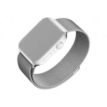 FIXED tinklinis (Milanietiškas) dirželis Apple Watch 38/40/41 mm — FIXMEST-436-SL sidabrinis, nerūdijantis plienas, reguliuojamas