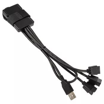 USB šakotuvas Lian Li PW-U2TPAB, A tipo vyriškas 1 į 3, IDC 9 kontaktų
