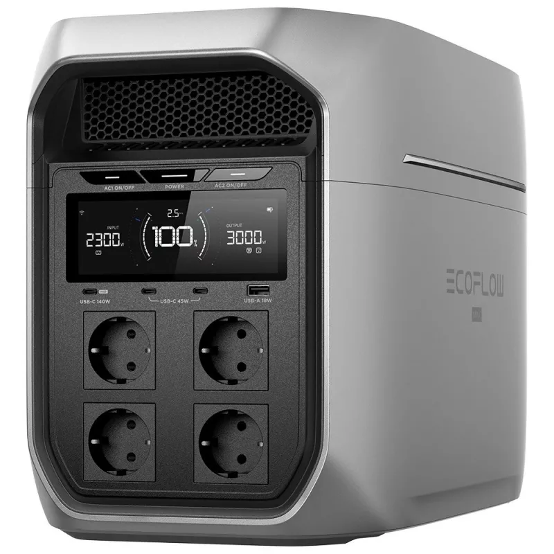 Nešiojama elektrinė stotis EcoFlow Delta 3 Max Plus 2048Wh 1800W – atsarginis maitinimas ir energija be tinklo