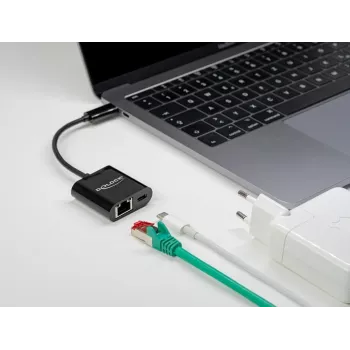 USB Type-C adapteris DeLOCK 66644 Gigabit LAN su Power Delivery