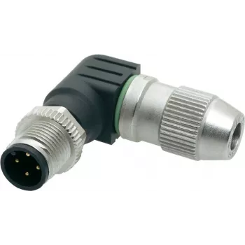 Kampinis M12 jungtis Harting M12 21 01 140 5, 4 kontaktų – signalo/duomenų jungtis