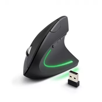 Belaidė pelė ESPERANZA EM133 – ergonominė dešinei rankai, 1600 DPI, 6 mygtukai, 2,4 GHz USB nano imtuvas, 10 m atstumas, juoda