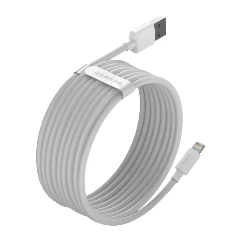 Baseus TZCALZJ-02 mobiliojo telefono kabelis Baltas 1.5 m USB A Lightning