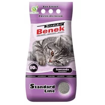 Super Benek Standard Lavender 10 L – kačių kraikas, molinis, kvapnus, pilki granulės
