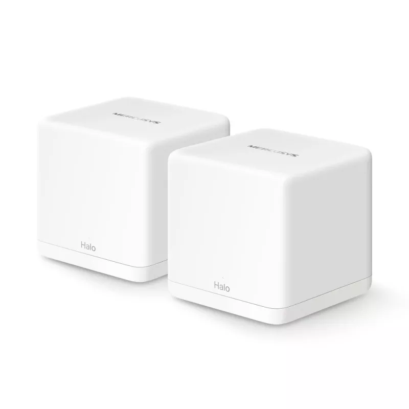 Mesh sistema MERCUSYS Halo H60X (2 vnt.) Dviejų juostų Wi‑Fi 6, 1500 Mbps, iki 350 m², 2x LAN, vidinės antenos, balta
