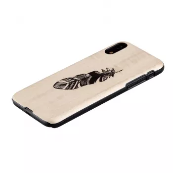 Dėklas iPhone X/XS Indian black – medinis ir polikarbonatinis apsauginis