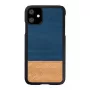 Apsauginis dėklas iPhone 11 man and wood denim black, natūrali mediena ir polikarbonatas