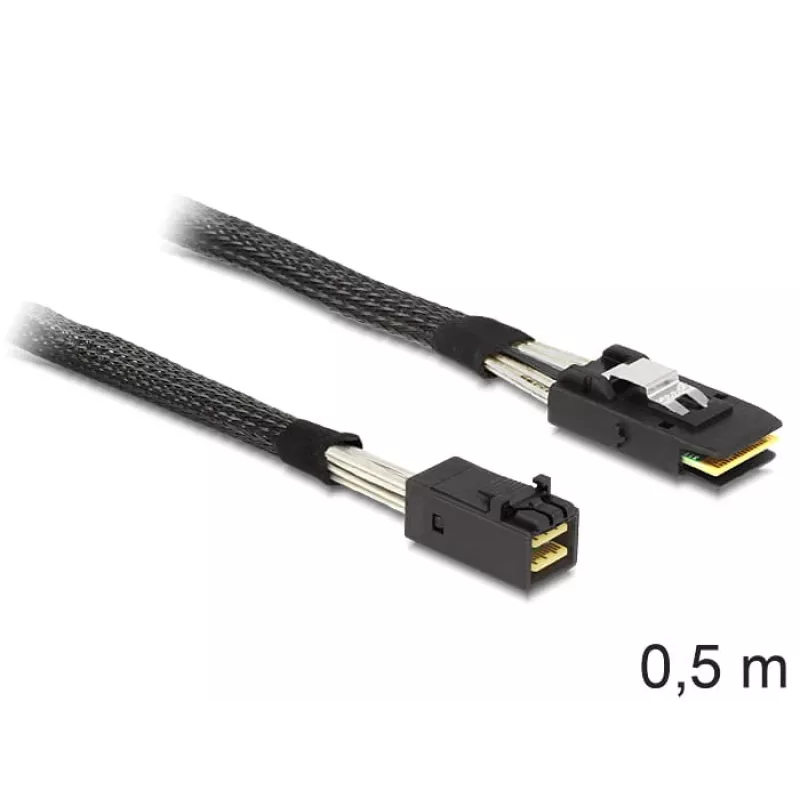 SAS kabelis DeLOCK 83388, 0,5 m, Mini SAS HD SFF-8643 – Mini SAS SFF-8087