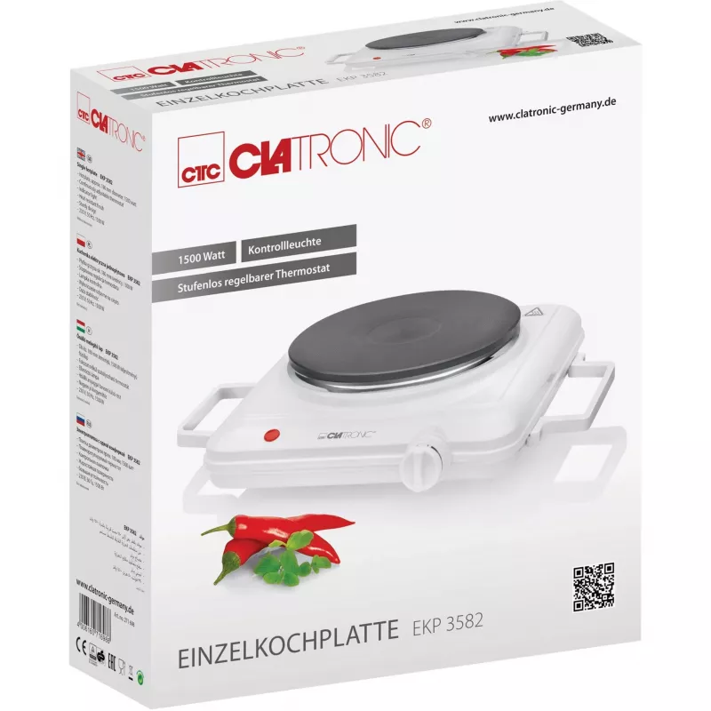 Stalviršinė elektrinė kaitlentė Clatronic EKP 3582, 1 zona, 1500 W