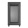 19 colių stelažo spinta LANBERG FF01-6022-23B, 22U, 600×1000 mm, juoda, perforuotos durelės