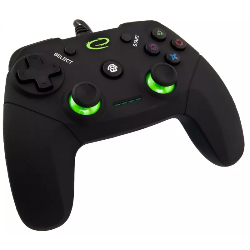 Žaidimų pultas ESPERANZA EGG110K laidinis USB su vibracija, 12 mygtukų, 1,5 m laidas – PC ir PS3