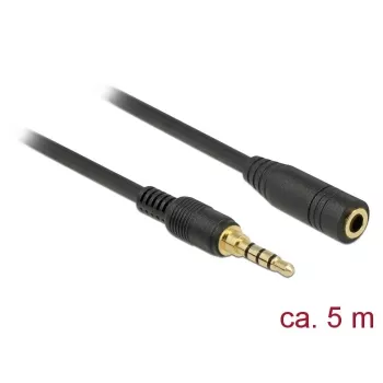 Garso kabelis 3,5 mm lizdas – kištukas DeLOCK 85635 5 m juodas