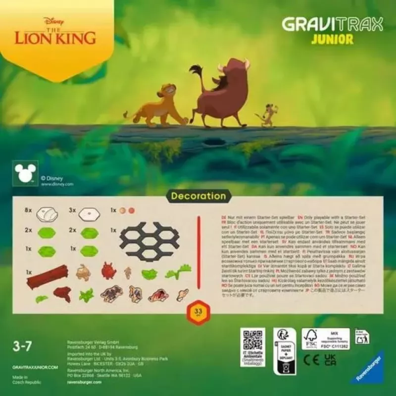 GraviTrax Junior plėtinys Liūtas Karalius, geležinkelis