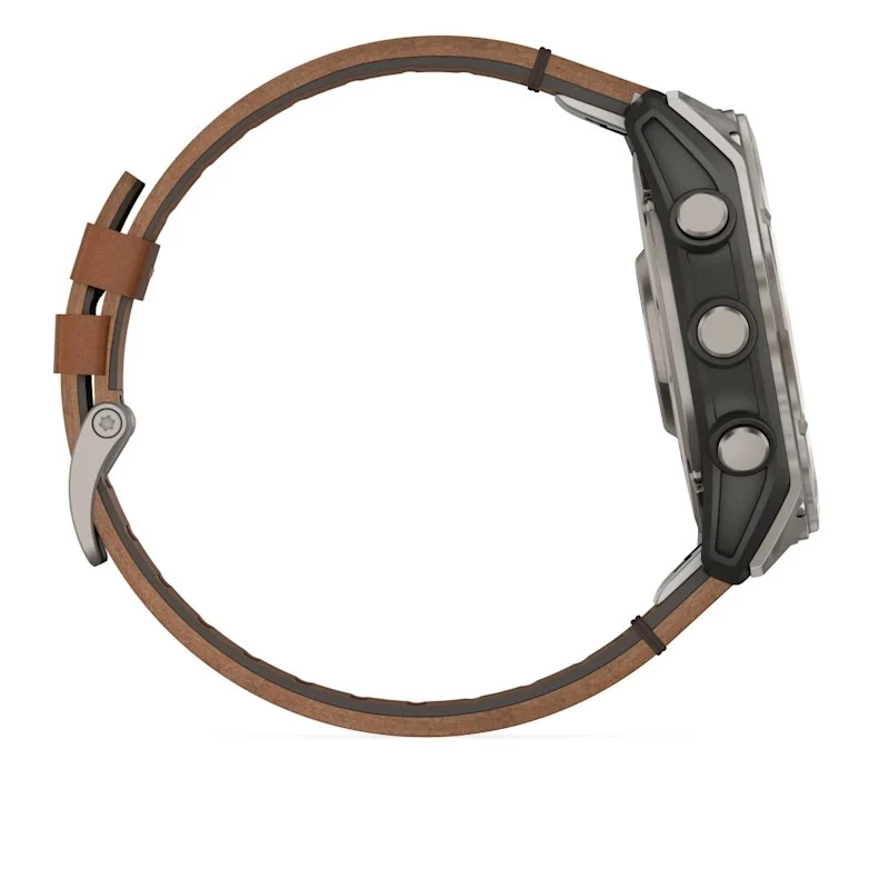 Garmin Fenix 8 3.56 cm (1.4 inch) AMOLED 51 mm Skaitmeninis 454 x 454 pikseliai Liečiamas ekranas Titanas Wi-Fi GPS (palydovas)