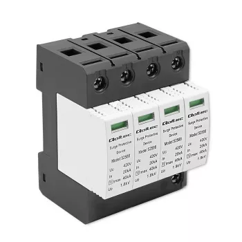 Apsaugos nuo viršįtampių įrenginys QOLTEC 52588 AC 4P 420V T2 C – 4 polių kintamosios srovės viršįtampių ribotuvas, 420 V, 2 tipo