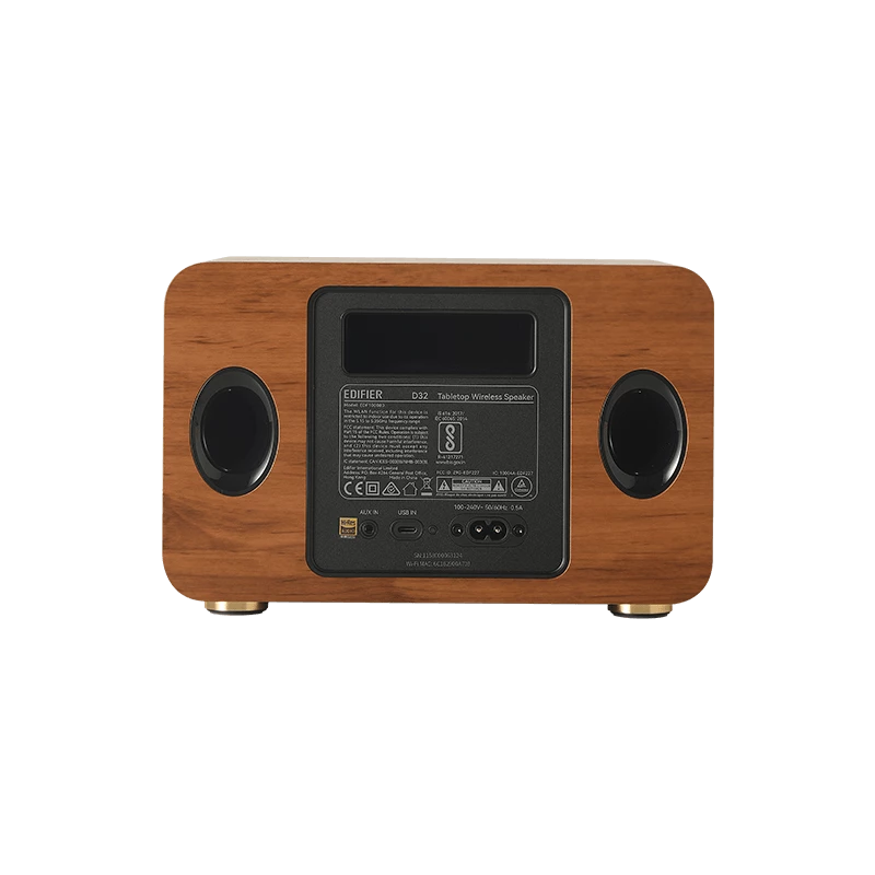 Edifier D32 WiFi garsiakalbis su Bluetooth, medžio danga, kelių kambarių sistema