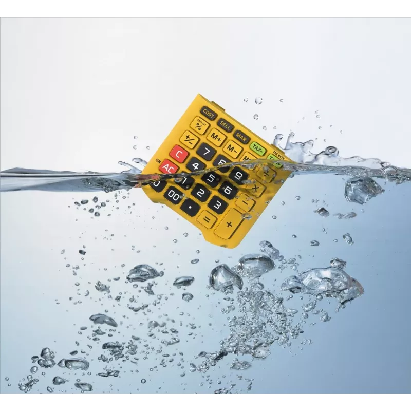 CASIO WM-320MT-S biuro skaičiuotuvas vandeniui atsparus, 12 skaitmenų ekranas, nuimama klaviatūra